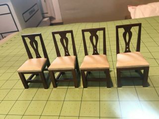 Dollhouse Miniatures Set Of 4 Chippendale Side Chairs 1980s