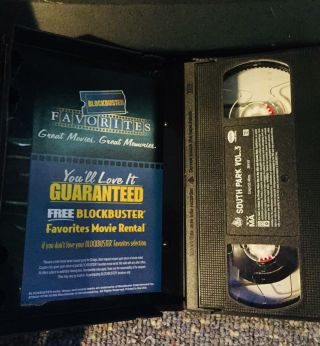 BLOCKBUSTER VIDEO SOUTH PARK VOL3 VHS & CLAMSHELL CASE RARE 90s COMEDY 3