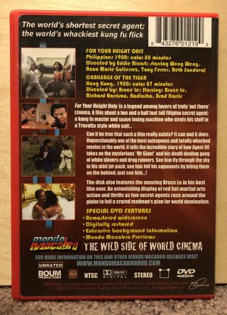 For Your Height Only - Rare OOP Cult DVD 1980 Weng Weng 007 Mondo Macabro 2
