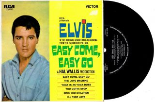 Elvis Presley - Easy Come,  Easy Go - Rare Ep 6 - Track 7 " 45 Vinyl Record Pic Slv