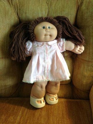 Vintage 1978 - 1982 Cabbage Patch 16 " Doll In Pink Dress With Shoes