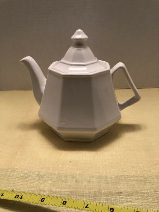 Vintage White Ironstone Coffee Pot Teapot Victorian