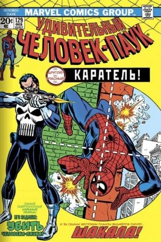 Russian Marvel Comic Book The Spider - Man 129.  The Punisher Rare.
