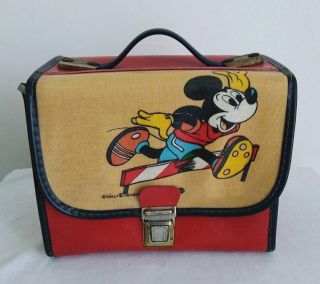 1960’s Rare Vintage Retro Walt Disney Sport Michey Mouse Lunch Box Italy