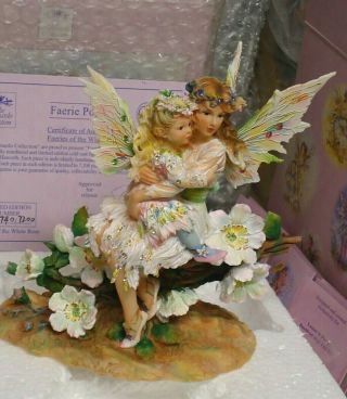 Christine Haworth Faerie Poppet Leonardo Fairy Figurine " White Rose V.  Rare