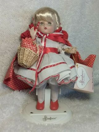 Effanbee Little Red Riding Hood 1994 8.  5 " Vinyl Doll With Tag And Doll Stand