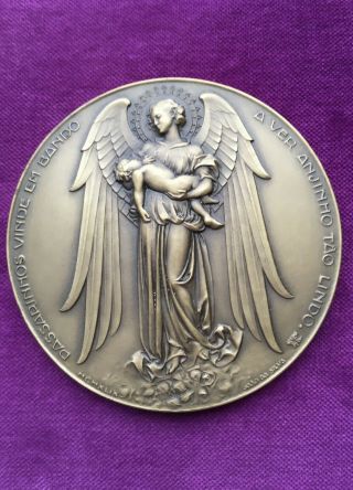 Antique And Rare Bronze Medal Made In 1949 By João Da Silva