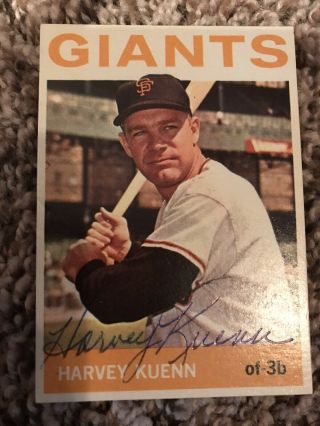 1964 Topps Autograph Harvey Kuenn 242 Baseball Card Signed