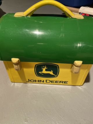 Rare John Deere Cookie Jar By Gibson Lunch Box Collectable Ceramic Tractor Logo