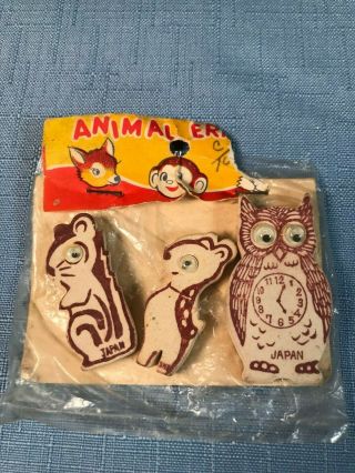 Rare Vintage 1950s/60s Made In Japan Three Animal Erasers