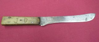 Antique Hand Made Wood Handled Butchers Knife 12 " Overall