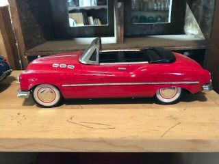 Antique Red Tin Chevrolet Convertible Friction Car