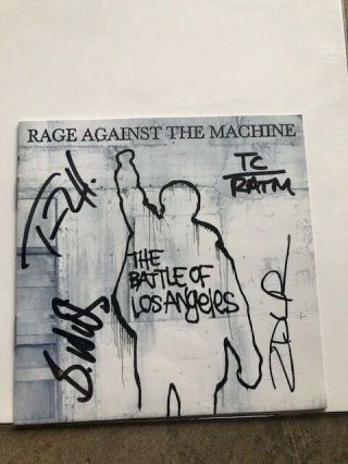 Rage Against The Machine - Signed Cd Booklet - Rare - The Battle Of Los Angeles