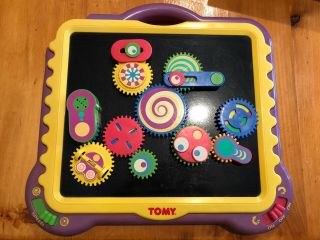 Vintage 1997 Tomy Gearation 10 Magnetic Gears But Corner Is Cracked