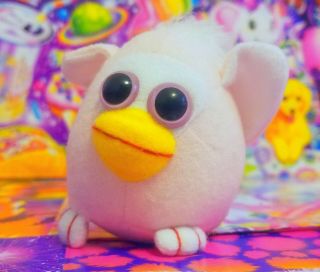 Ultra Rare Furby Fake Hoody Small Plush Toy Furdy Fakie Pink And White No Sound