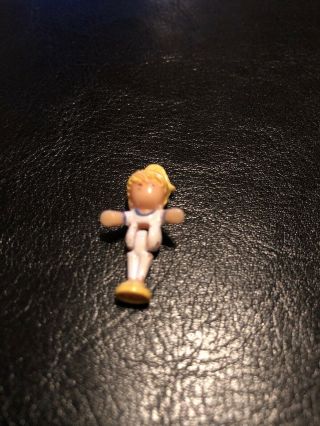 Vintage Polly Pocket With Blonde Pony Tail And White Outfit