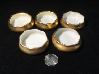 5 Antique Salts - Lenox Belleek Porcelain - Gold  3508