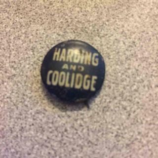 Antique 1920 Warren Harding & Calvin Coolidge Campaign Pin - Back Political Button