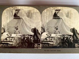 Antique Vintage Keystone Stereo View Card - " Her Guardian Angel "