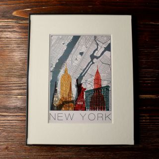 Nyc Framed 8x10 Wall Art Print | York City Home Decor | Manhattan Map Gift