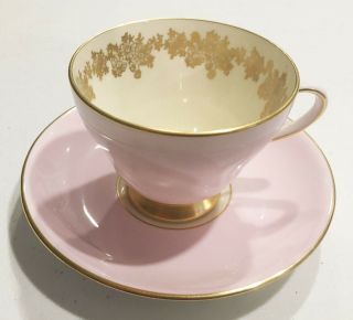 Royal Grafton Fine Bone China England Lavender & Gold Teacup And Saucer