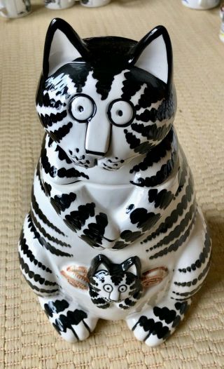 Vintage And Rare B Kliban Black And White Cat Cookie Jar Oreos Kitty In Pouch