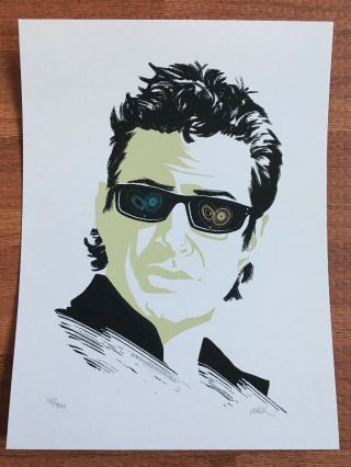 Jeff Goldblum Jurassic Park Art Print Ian Malcolm 45/300 Mark Englert Mondo Rare
