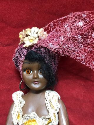 Vintage African American Hard Plastic 7 - 1/2 