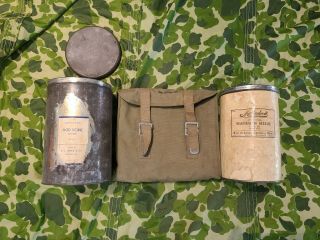 Rare Ww2 Us Army Boric Acid Tin & Field Hospital Ward Dressing Case & Epsom Salt