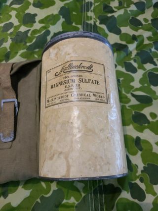 Rare WW2 US ARMY Boric Acid TIN & Field Hospital Ward Dressing Case & Epsom salt 3