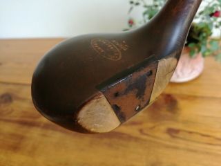 Rare Antique Hickory Wood Leather Insert J.  & A.  Simpson Edinburgh Golf Club