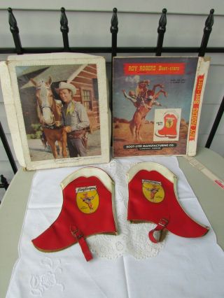 Rare Vintage Roy Rogers & Trigger Boot - Sters Spats Costume Leather Box