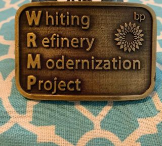 Rare Vintage Belt Buckle Oil Gas Advertising Refinery Rare Old Bp Refinery