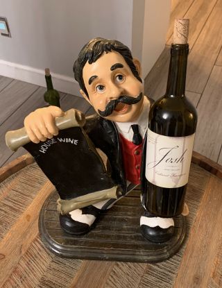Vintage Peter Mook House Wine Holder Restaurant Server Statue Rare