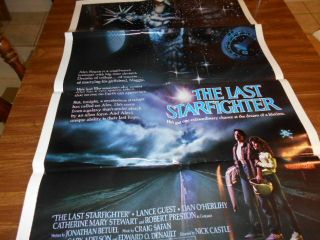 Rare Vintage The Last Starfighter Folded Movie Poster 40 " X 27 "
