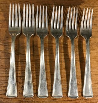 6 Duparquet 5 Heavy Silver Plate Dinner Forks France