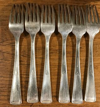 6 Duparquet 5 Heavy Silver plate Dinner Forks France 2