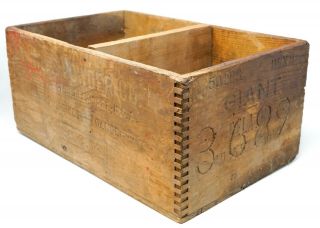 Vintage Rare Atlas Powder Co Wooden Dovetailed Explosives Box/crate