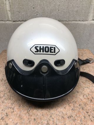 Vintage Shoei St Cruz W - 3 White Half Helmet Size (l) 7 3/8 - 7 1/2