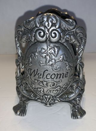 1997 Carson Welcome Large Round Jar Pillar Candle Holder Candle Not