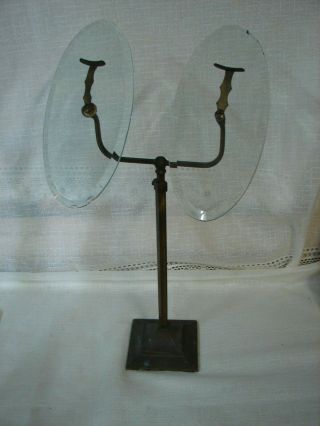 Rare Antique/vintage Glass & Brass Over Metal Shoe Store Display Stand Boutique