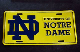 University Of Notre Dame License Plate 1979 Rare