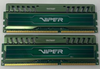 Rare Green Patriot Viper 16gb (2x8gb) Ram Pc3 - 12800 (ddr3 - 1600) Desktop Memory