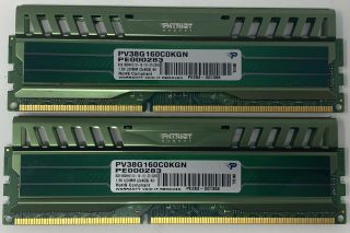 RARE Green Patriot Viper 16GB (2x8GB) RAM PC3 - 12800 (DDR3 - 1600) Desktop Memory 3