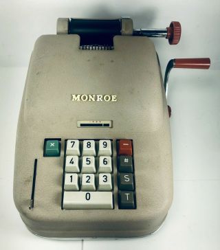 Vintage Monroe Hand Crank Adding Machine Calculator Model No.  C811h14 Rare