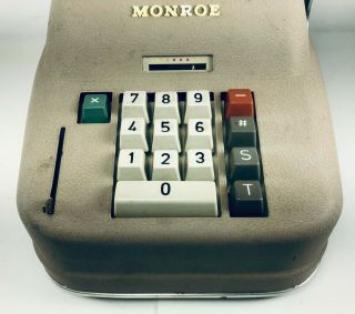 Vintage Monroe Hand Crank Adding Machine Calculator Model No.  C811H14 Rare 2