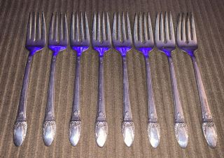 1847 Rogers Bros Is Silverplate - First Love - 8 Salad Forks