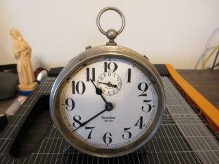 Antique Westclox Big Ben Peg Legged Alarm Clock - Missing Glass - Runs
