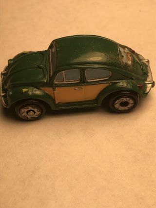 Vtg Galoob Micro Machines Volkswagen Beetle Classic Car Green/tan Vw Rare