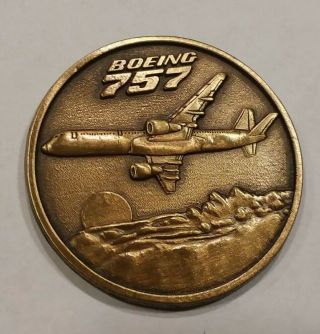 Rare Vintage Boeing 757 Rollout Commemorative Challenge Coin